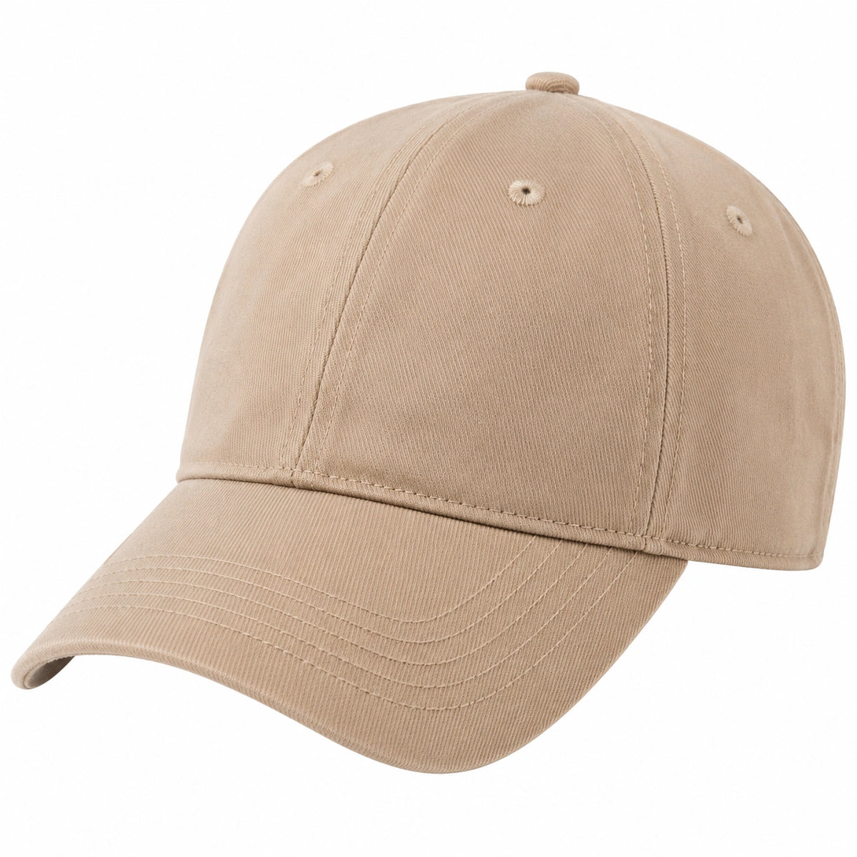 Gorra de béisbol talla única en sarga beige con visera curva para uso diario