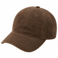 Gorra de béisbol talla única marrón de tejido suave con visera curva estilo casual