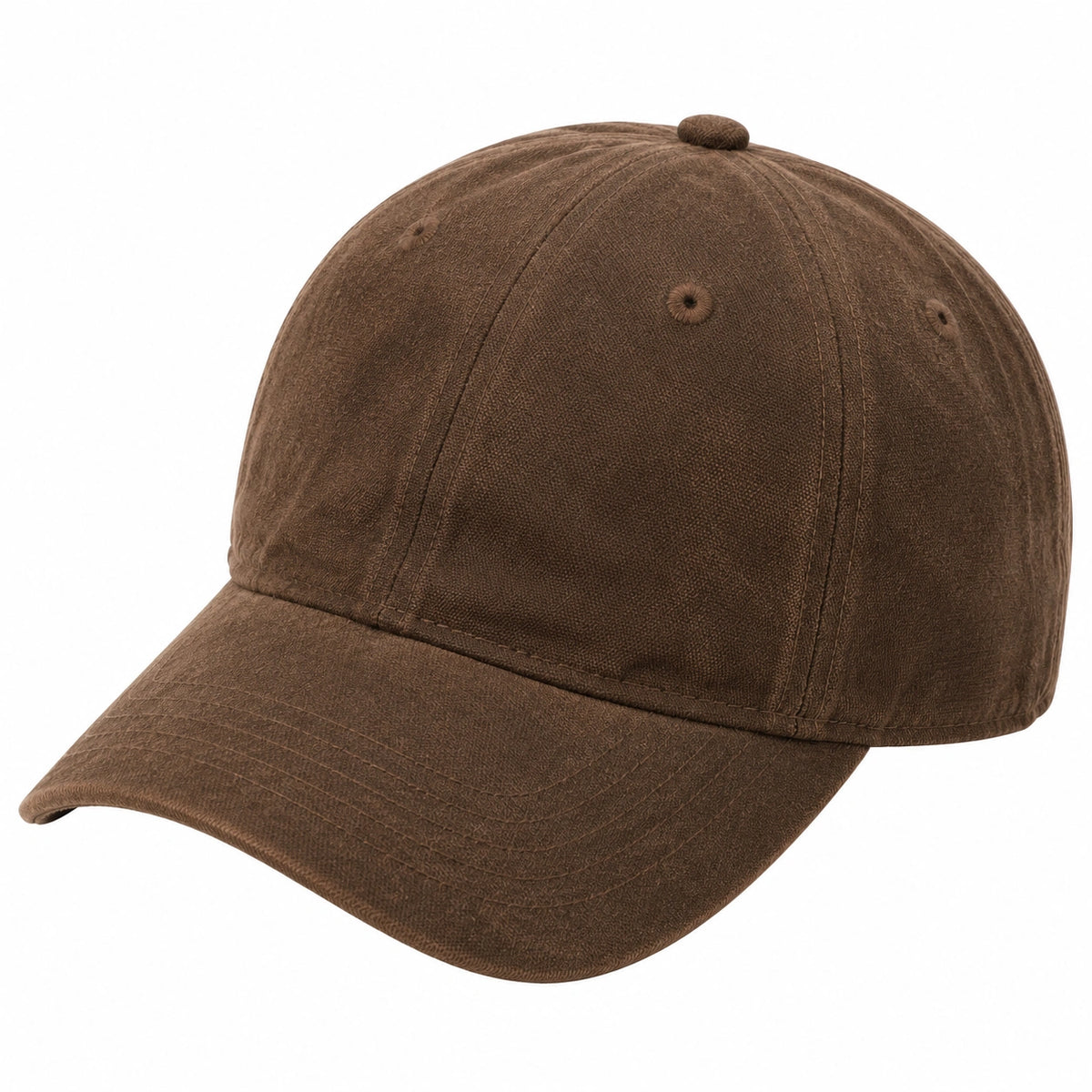 Gorra de béisbol talla única marrón de tejido suave con visera curva estilo casual