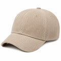 Gorra de béisbol talla única de pana beige con visera curva estilo casual