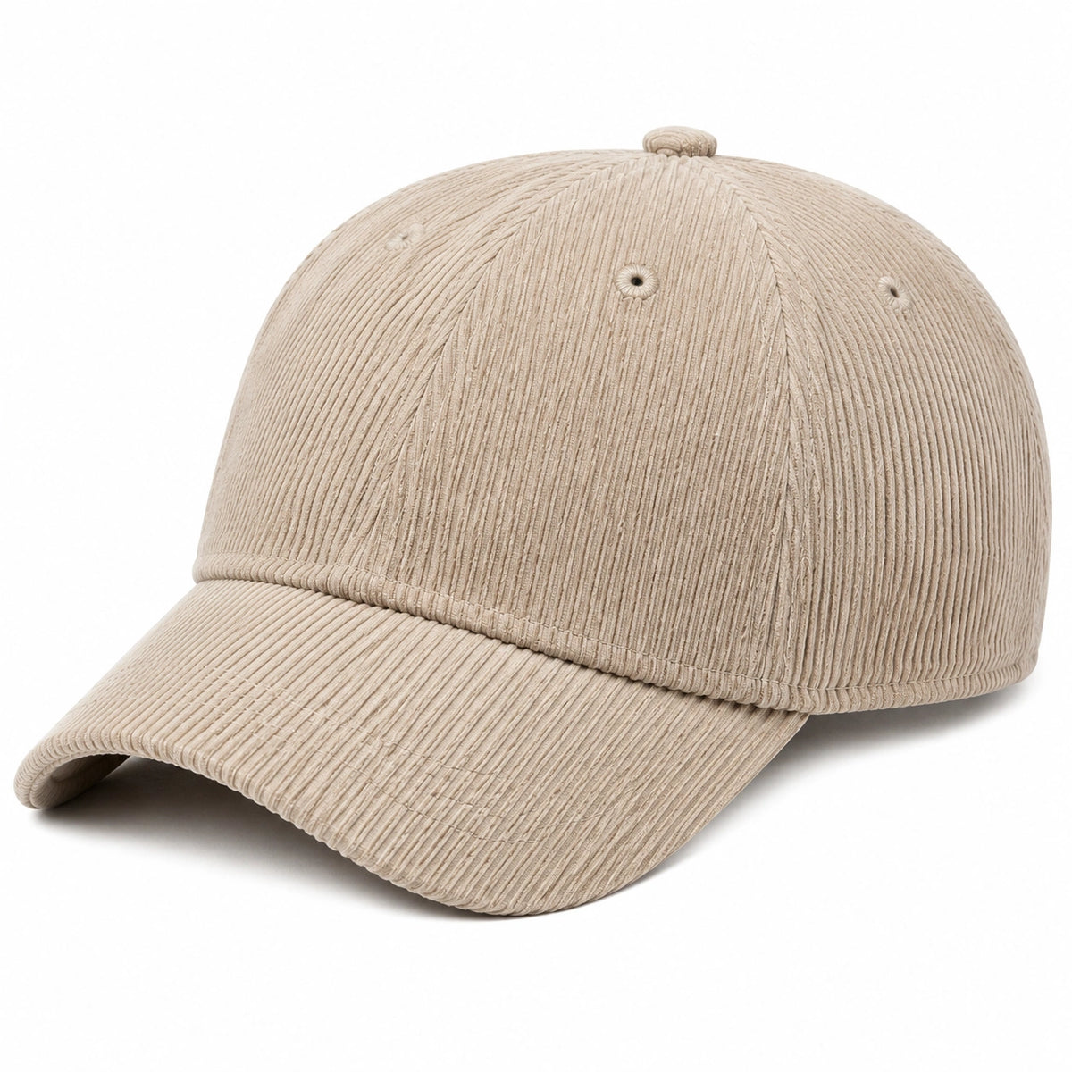 Gorra de béisbol talla única de pana beige con visera curva estilo casual
