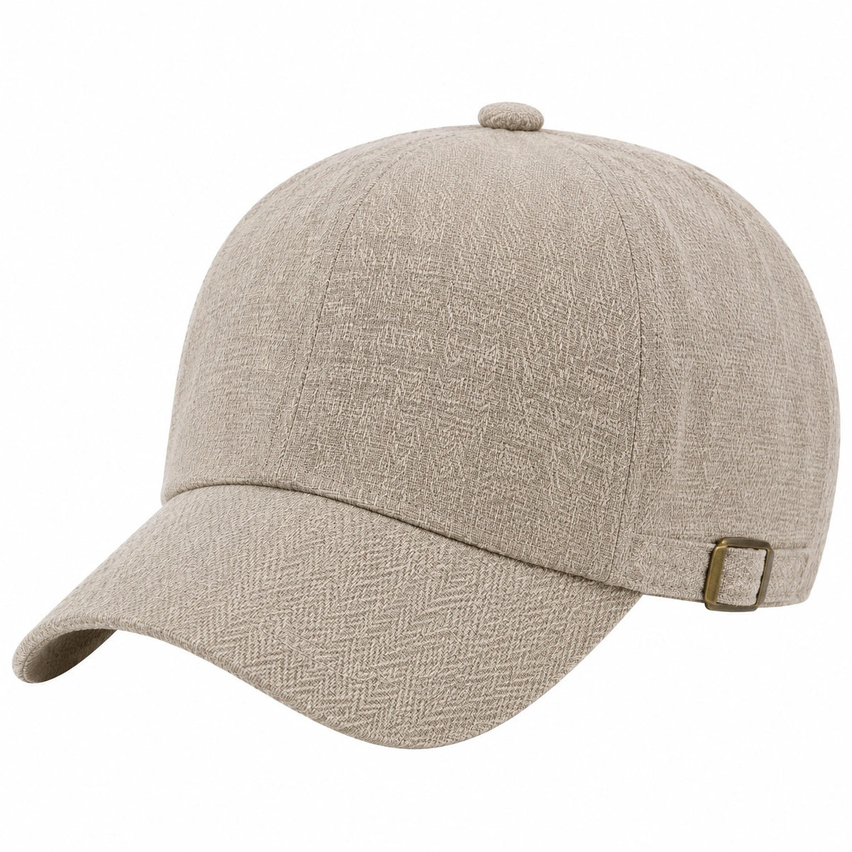 Gorra de béisbol talla única beige de tejido ajustable para uso diario
