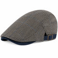 Gorra plana talla única de tejido gris y azul con ajuste trasero estilo clásico