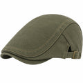 Gorra plana talla única de tejido verde oliva ajustable estilo casual