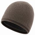 Gorro de punto talla única gris topo con forro cálido para uso diario