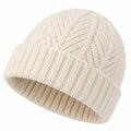 Gorro de punto talla única color crema - diseño acanalado para uso diario