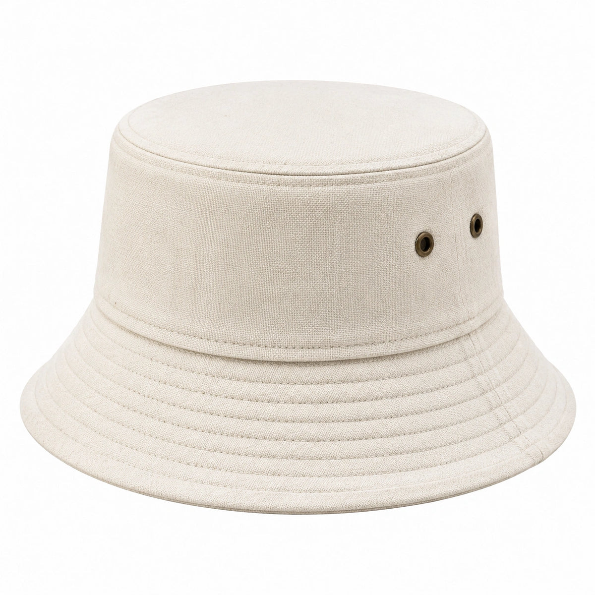 Sombrero de pescador talla única beige de tejido textil con ojales estilo casual