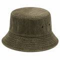 Sombrero bucket talla única de pana verde oliva con ojales estilo casual