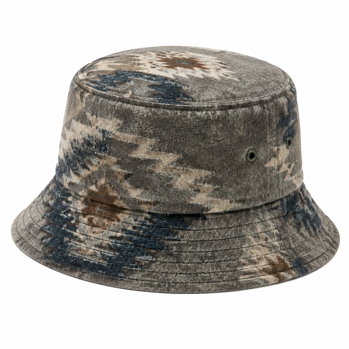 Sombrero de pescador talla única de tejido gris estampado para uso diario estilo casual