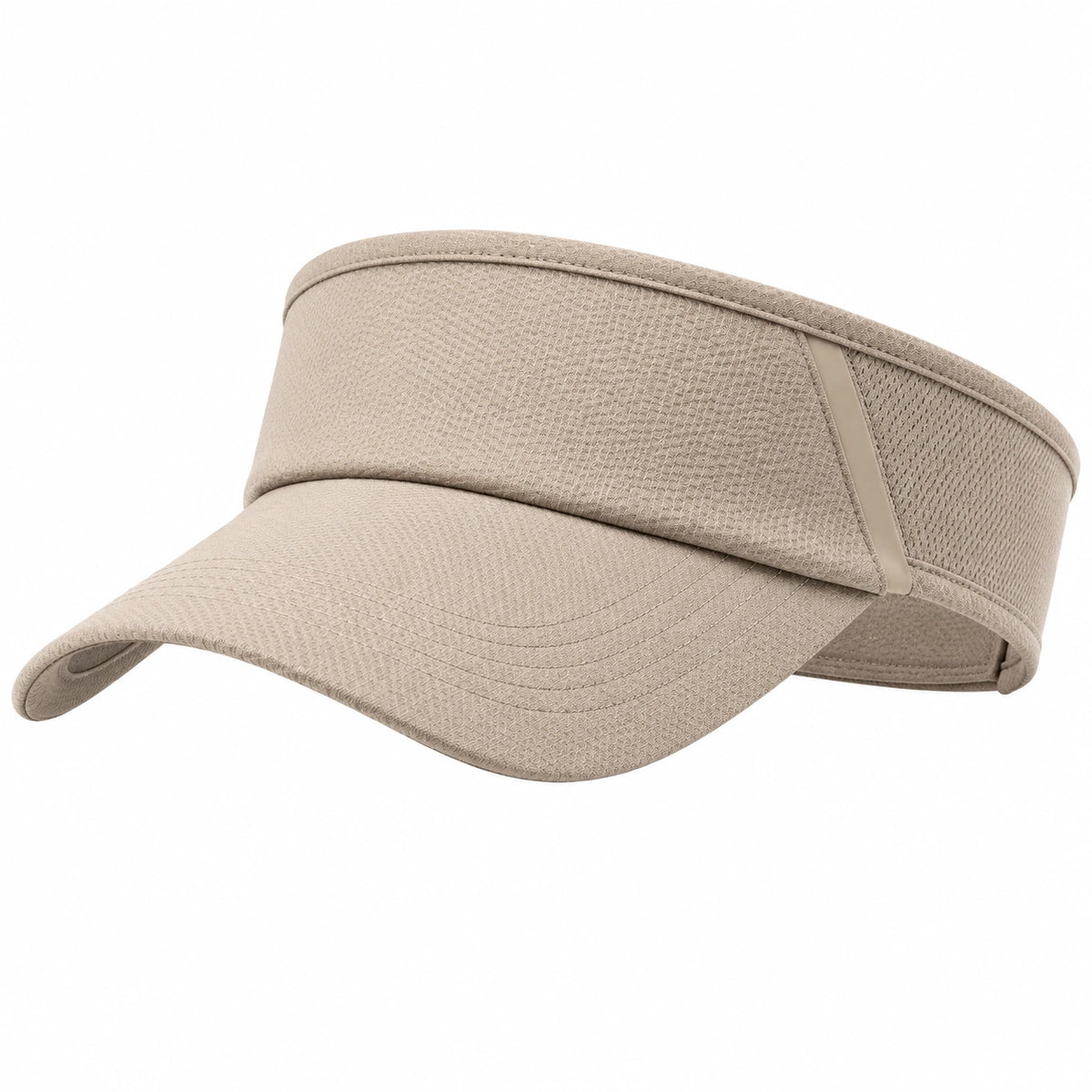 Visera ajustable talla única de tejido beige con ala curva para uso diario