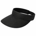 Visera de talla única negra de fibra trenzada ajustable para protección solar