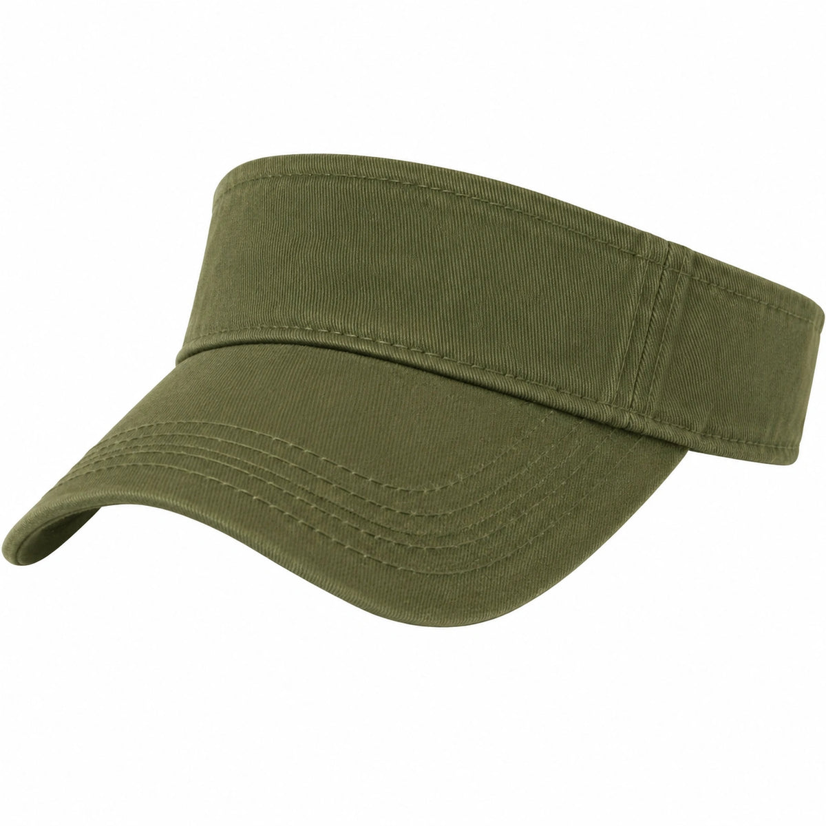 Visera talla única de tejido verde oliva con ala curvada para uso diario