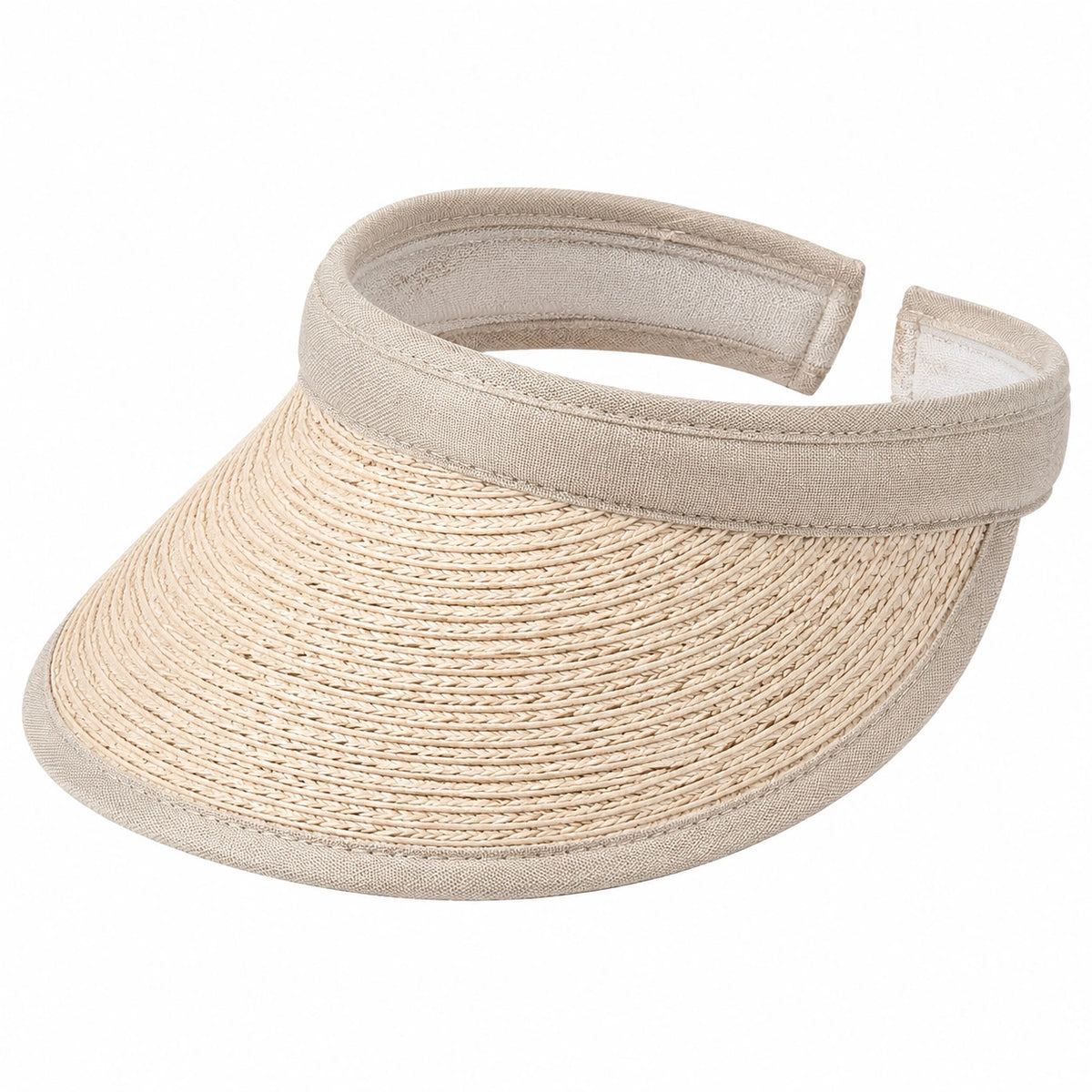 Visera de paja trenzada beige talla única - estilo abierto para protección solar
